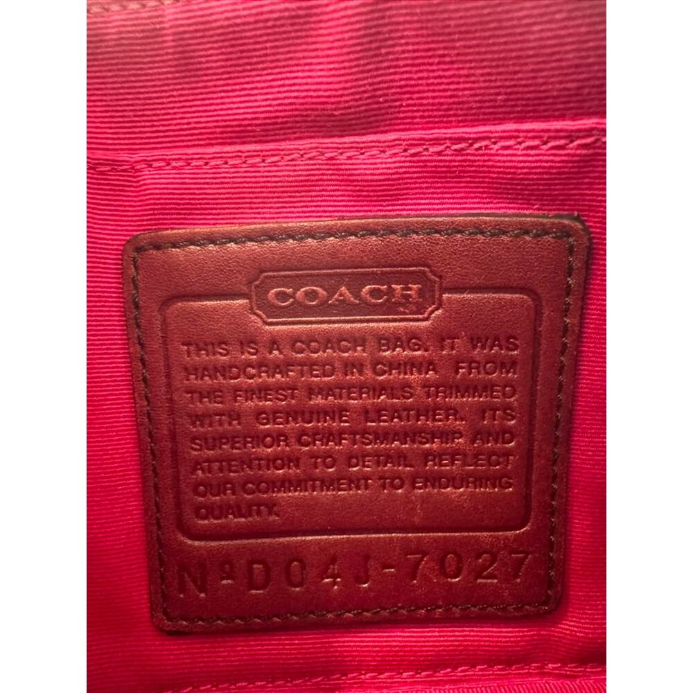 Coach Vintage Y2K Burgundy Signature Canvas Suede Demi Bag - Picture 6 of 8
